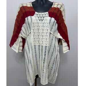 Jen’s Pirate Booty NWT Flashback Tunic Top Sz M/L Planet Blue Boutique Boho Fall